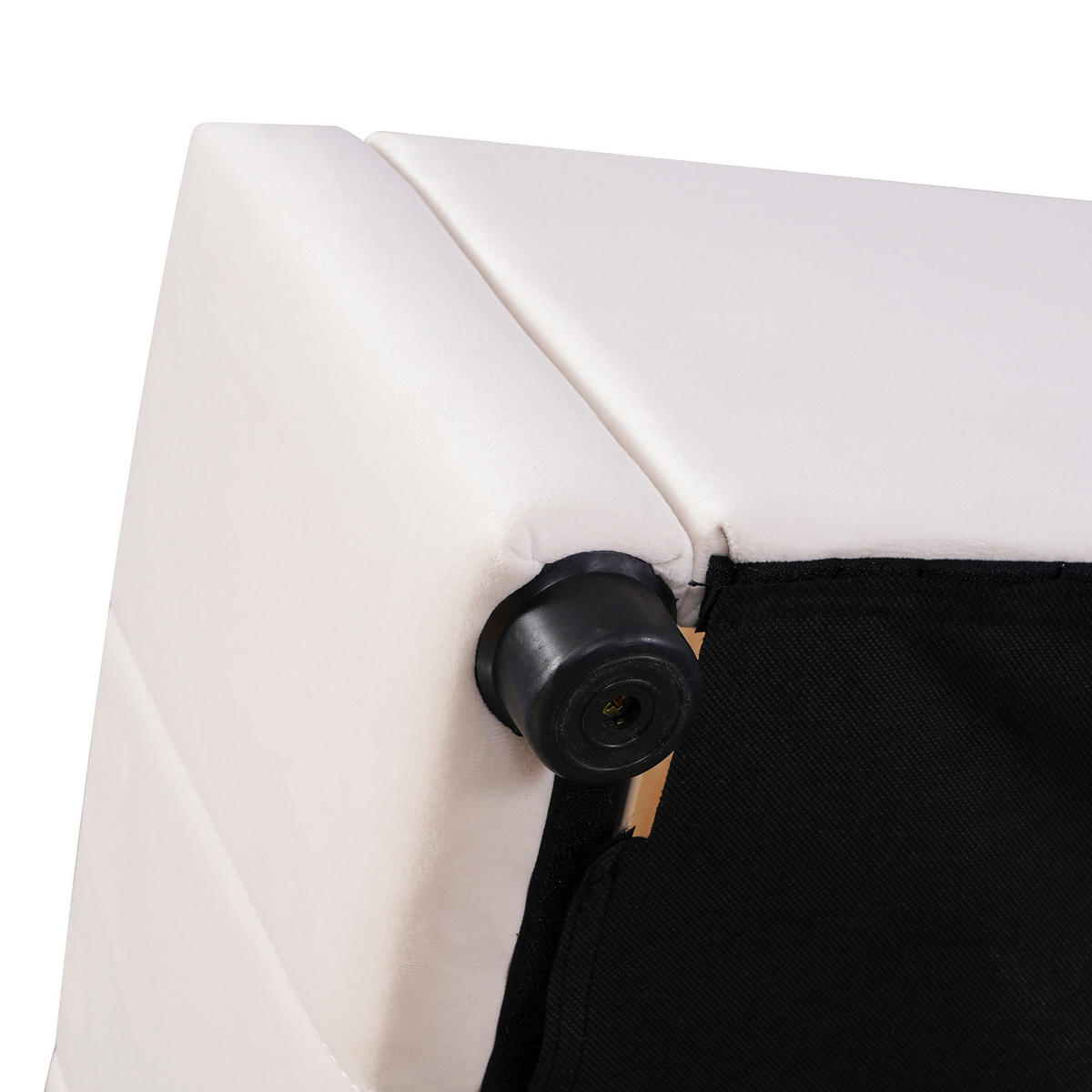 POLSTERBETT 140x200 Hydraulisch Stauraum Kopfteil Samtstoff Cremeweiß - Creme, Holzwerkstoff - FLIEKS