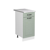 SPODNÍ SKŘÍŇKA KUCHYŇSKÉ LINKY R-Line, Mint venkovský dům/Bílá, 40 cm pracovná doska Mramor - bílá/zelená barva, kompozitní dřevo (40/81.6/60cm) - Vicco