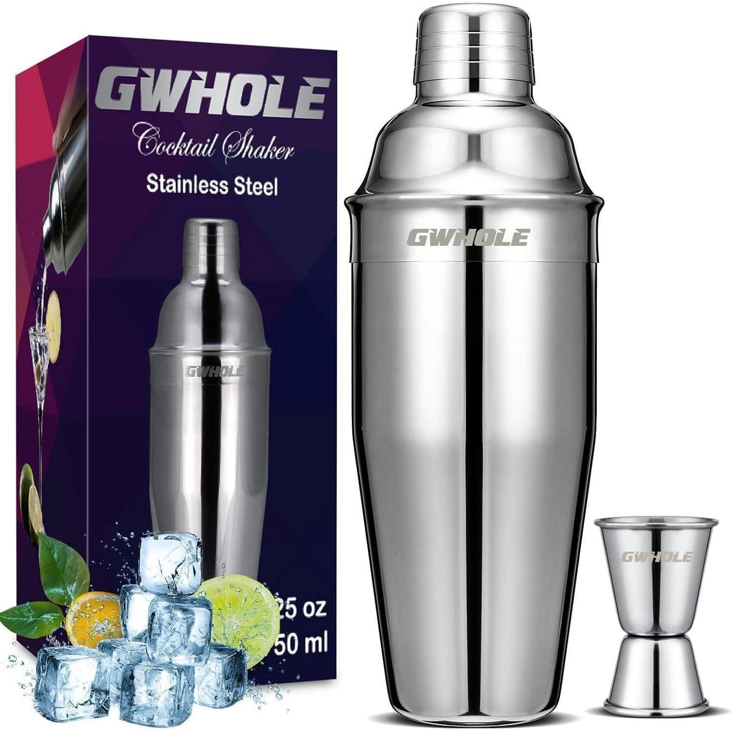 COCKTAILSHAKER Set Edelstahl 750ml mit Messbecher - Silberfarben, Metall (9/19/9cm)