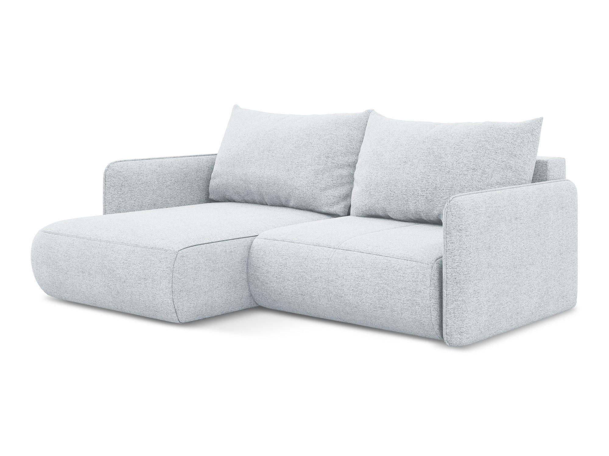 ECKSOFA mit Schlaffunktion Chenille Stoff Blau - Blau/Schwarz, Kunststoff/Textil (148/207cm) - Makamii