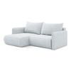 ECKSOFA mit Schlaffunktion Chenille Stoff Blau - Blau/Schwarz, Kunststoff/Textil (148/207cm) - Makamii