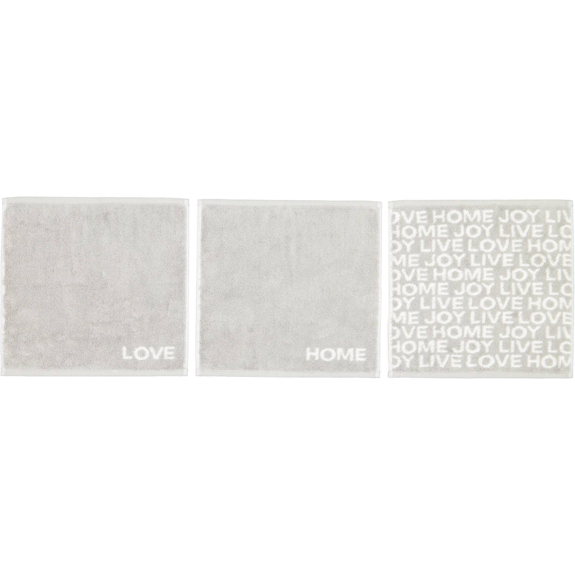 SEIFTÜCHER 3ER SET MINIS MIX 9909 PLATIN - 76 - Grau, Textil (30/30cm) - Cawoe