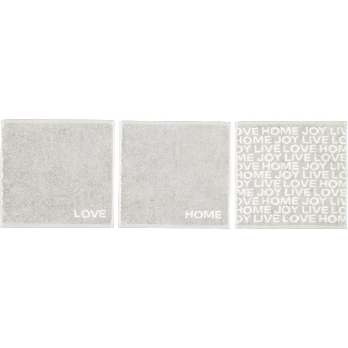 SEIFTÜCHER 3ER SET MINIS MIX 9909 PLATIN - 76 - Grau, Textil (30/30cm) - Cawoe