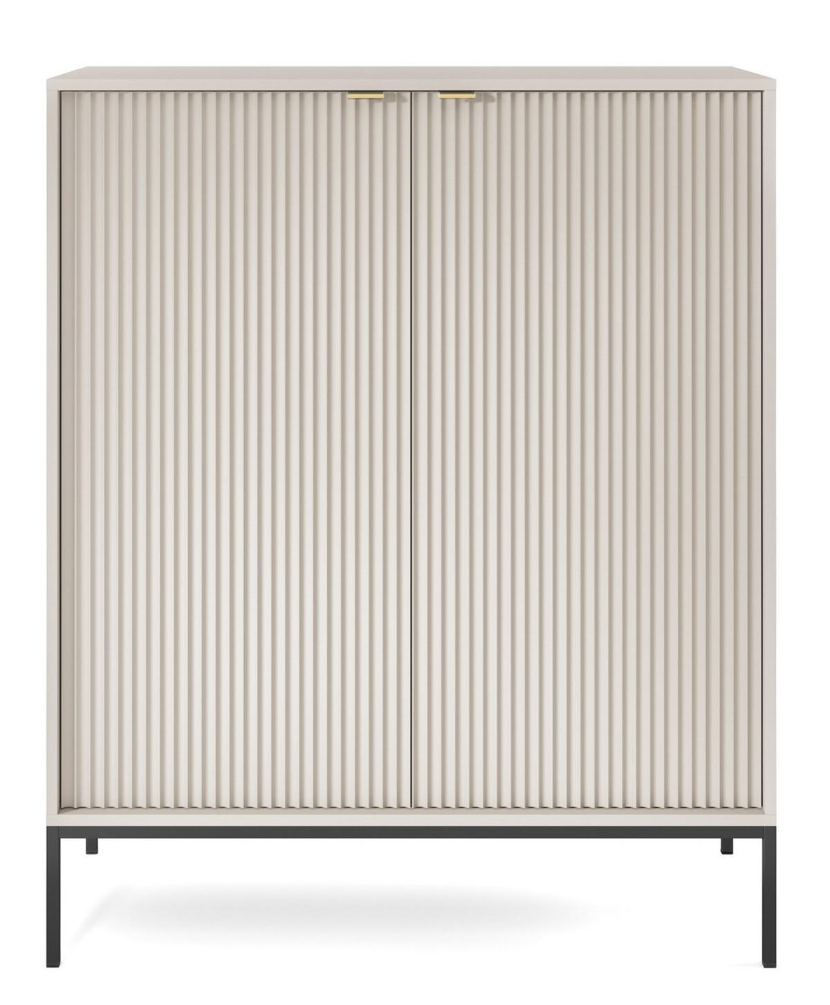 KOMMODE Kaschmir NEW K104 Gerillt Schwarz - Ecru, Holzwerkstoff (104/125/39cm) - Sepro Meble