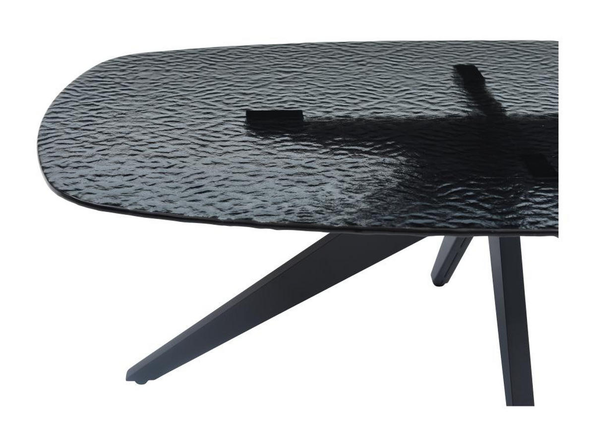 COUCHTISCH - Ornamentsicherheitsglas & Metall - Schwarz - LEGRIO - Schwarz, Glas (110/70/38cm) - Vente-Unique