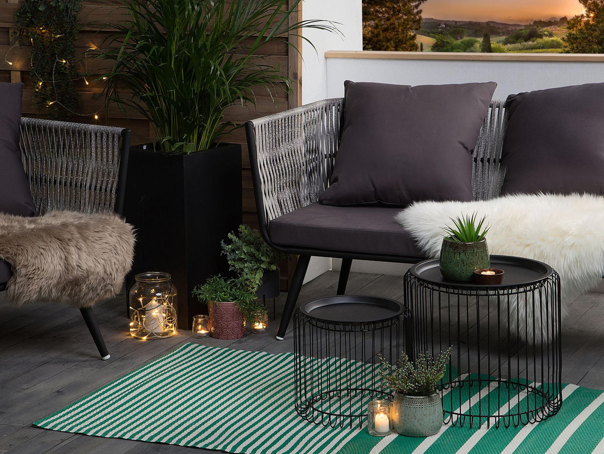 OUTDOOR-TEPPICH Haldia 180/90 cm - Grün, Kunststoff (90/180cm) - Beliani