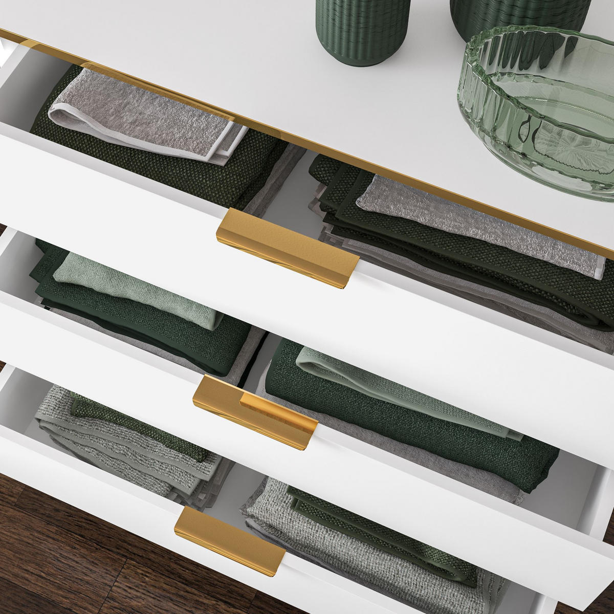 SCHUBLADENSCHRANK VELTI,Weiß - Weiß, Holzwerkstoff (92/88/40cm) - KONSIMO®