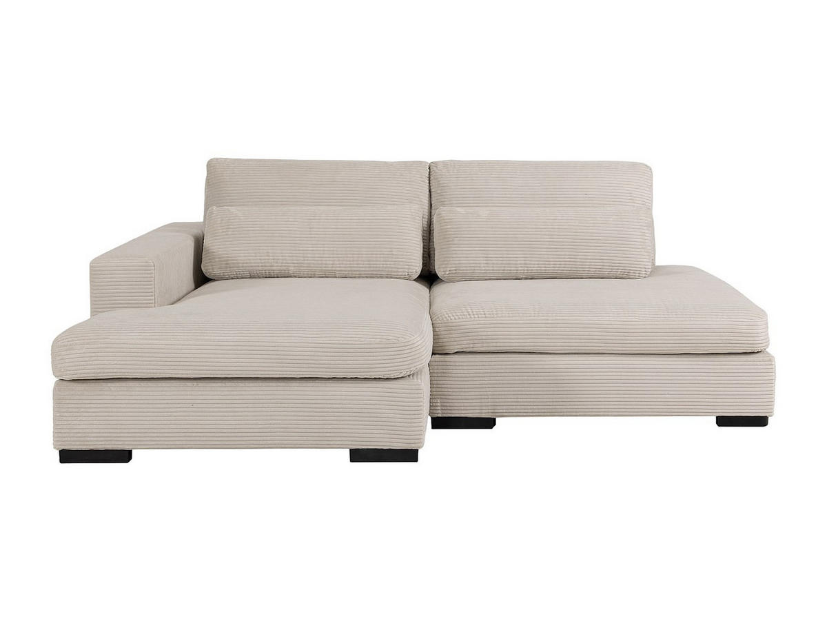 ECKSOFA mit Schlaffunktion - Ecke links - Cord - Beige - SELIORA - Beige, Textil (223/158cm) - Vente-Unique