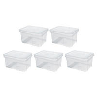 AUFBEWAHRUNGSBOX 5er-Set mehrzweck mit Deckel Transparent HxBxT 26x60x40cm55 Liter - Transparent, Kunststoff (60/26/40cm) - PROREGAL