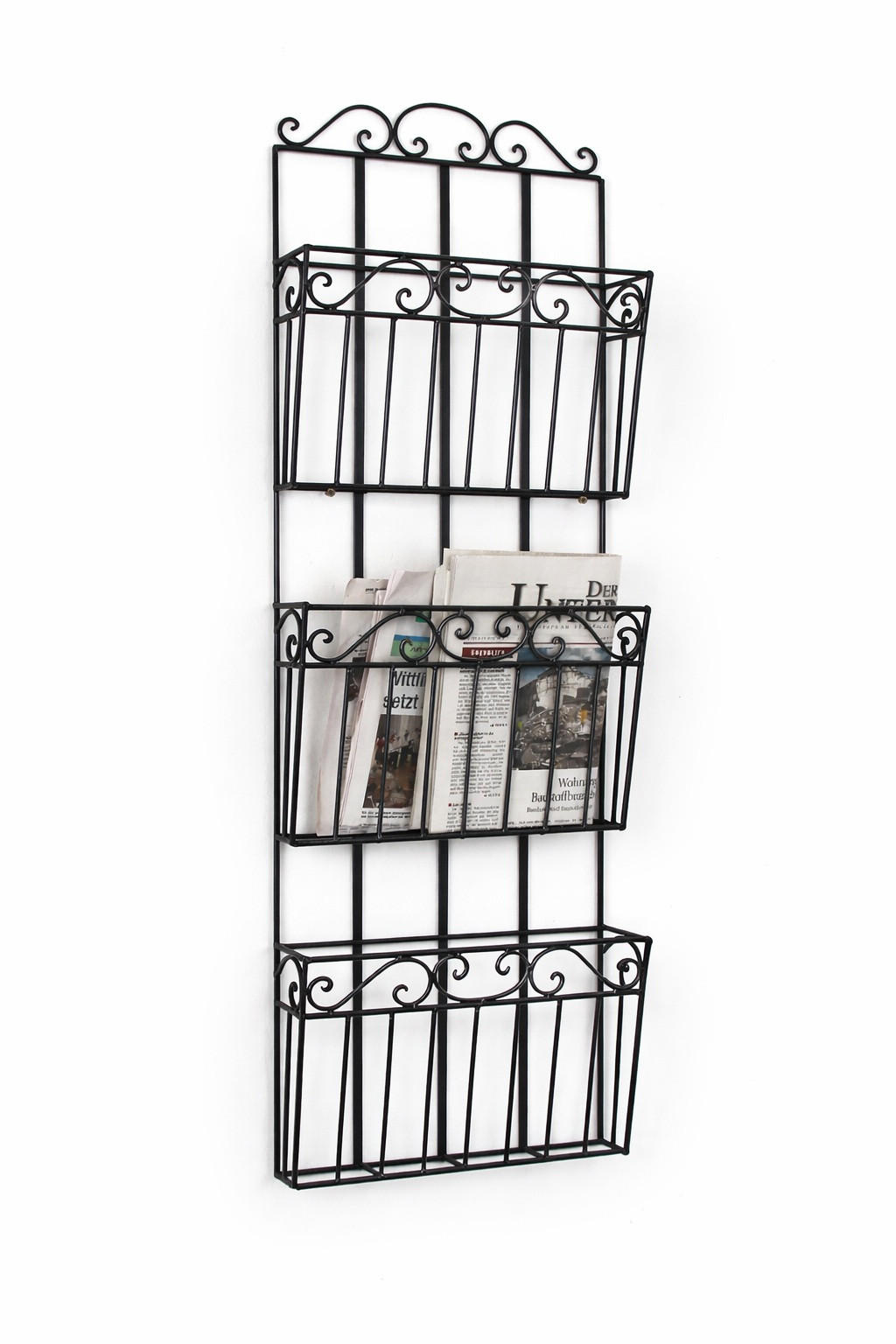 WANDREGAL Metall Schwarz 101 cm - Anthrazit, Metall (33/101/8cm) - DanDiBo