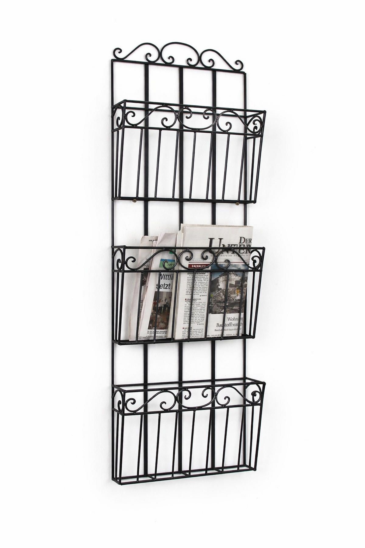 WANDREGAL Metall Schwarz 101 cm - Anthrazit, Metall (33/101/8cm) - DanDiBo