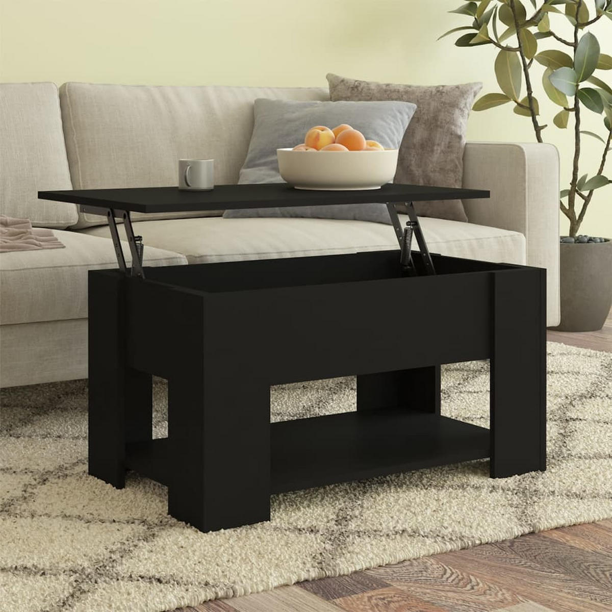 COUCHTISCH Schwarz 79x49x41 cm Holzwerkstoff - Schwarz, Holzwerkstoff (79/49/41cm) - furnicato