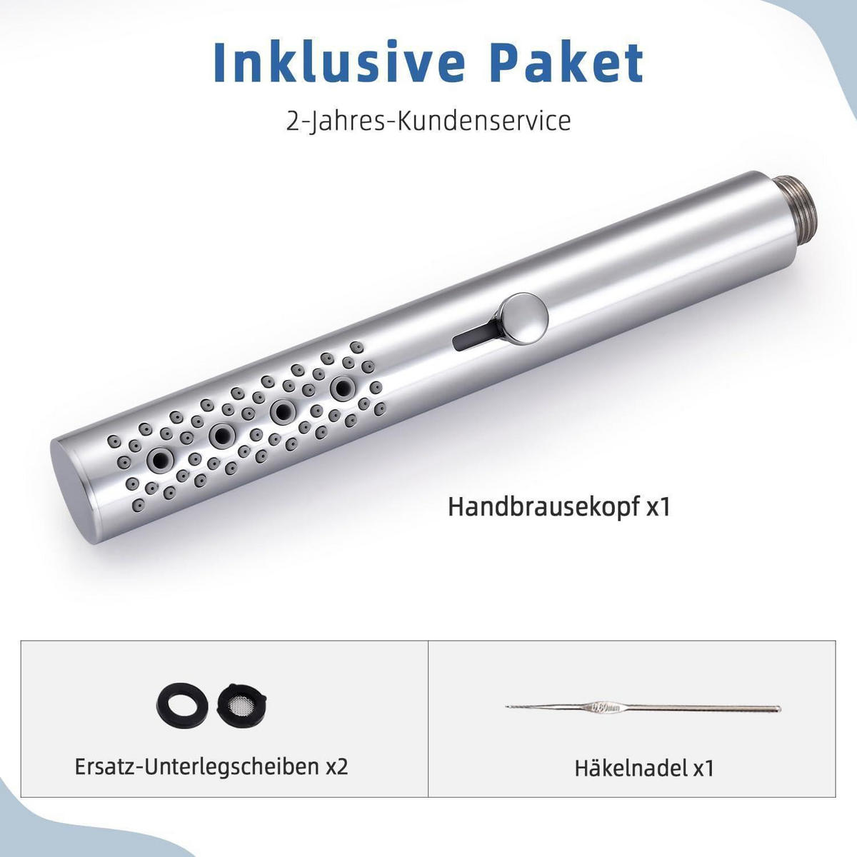 HANDBRAUSE 3-Funktionen Chrom Rundmassage Wassersparend - Silberfarben, Metall (1.2/12.7/8.9cm)