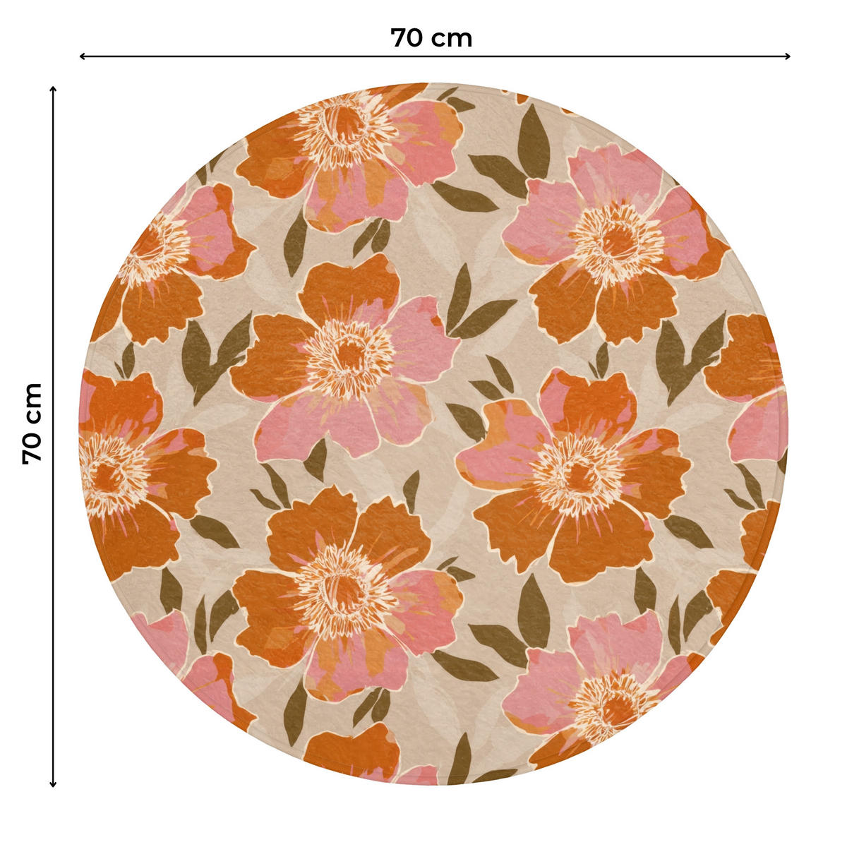 WC-VORLEGER Blumen - Motiv - Retro Toilettenteppich 70x70 cm - Multicolor, Kunststoff/Textil (70/1cm) - OnlyWow