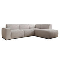 ECKSOFA L Form Didim Creme 292/220/78 cm – großes Sofa stilvoll & bequem R - Creme/Schwarz, Kunststoff/Textil (292/220cm) - AX Living