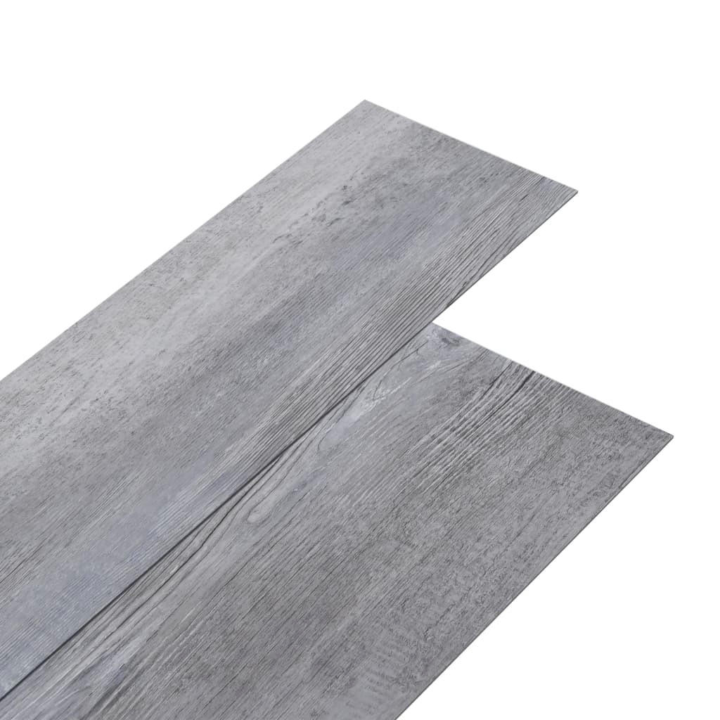 VINYLBODEN PVC-Dielen selbstklebend Holzgrau 5,02m² - Hellgrau, Kunststoff (91.5/15.2/1.3cm) - DELUKE