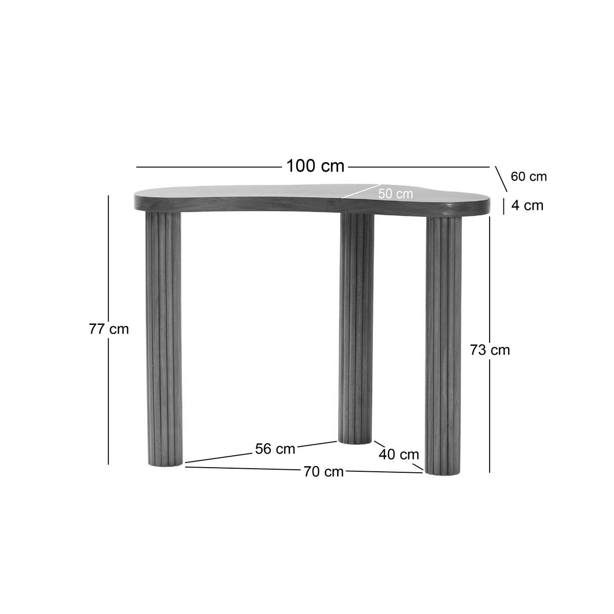 SCHREIBTISCH Abgerundet Dunkelbraun 100 x 60 x 77 cm - Dunkelbraun, Holz (60/100/77cm) - Nordlys
