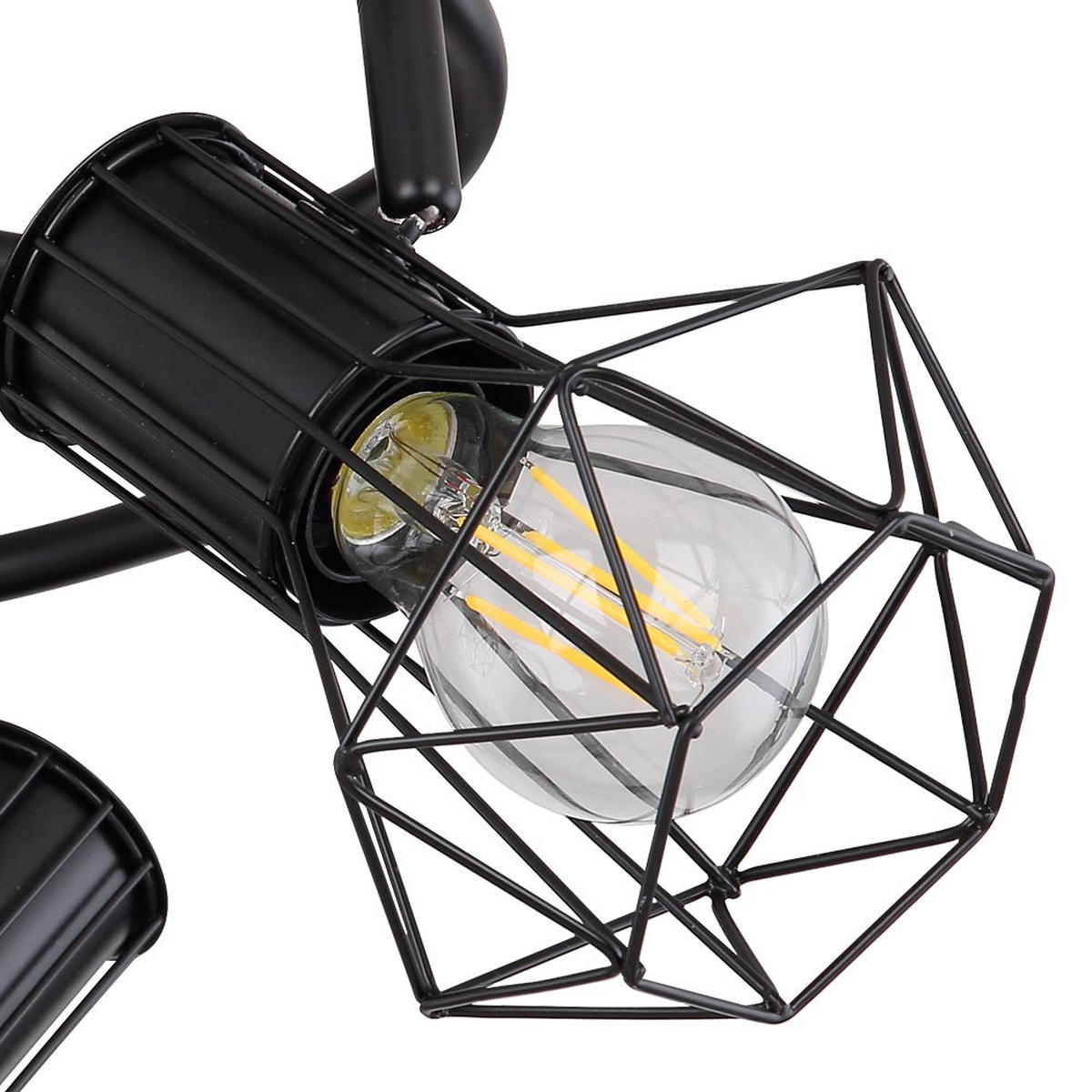 DECKENLEUCHTE Metall Schwarz PRISKA - Schwarz, Metall (28.5/28.5/19cm) - Globo Lighting