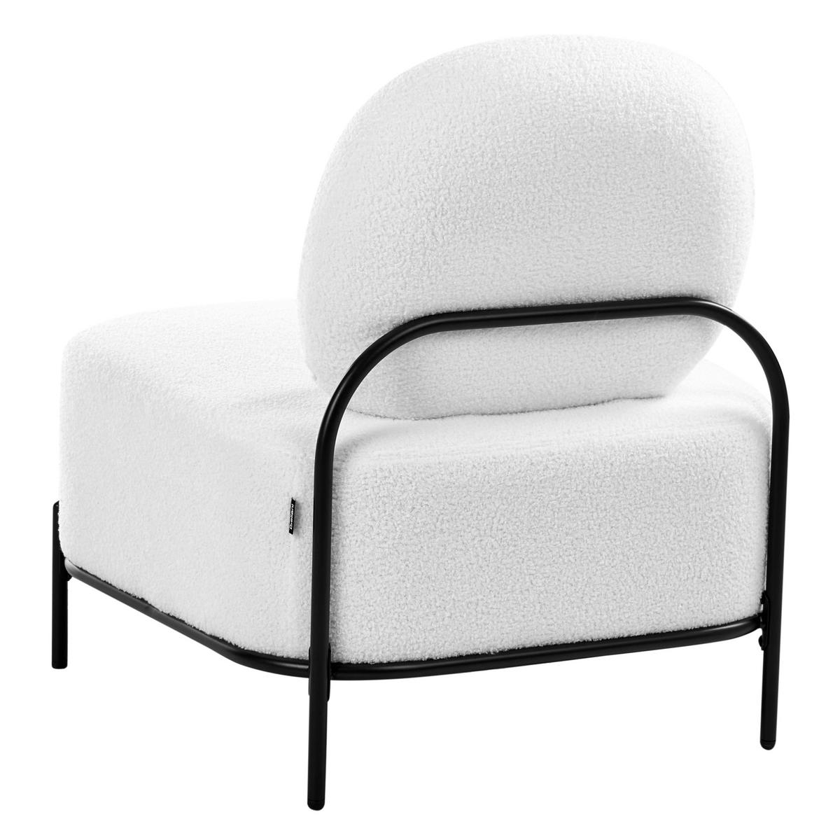 SESSEL Bouclé Weiß Lunde - Weiß, Textil (67/81/74cm) - Beliani