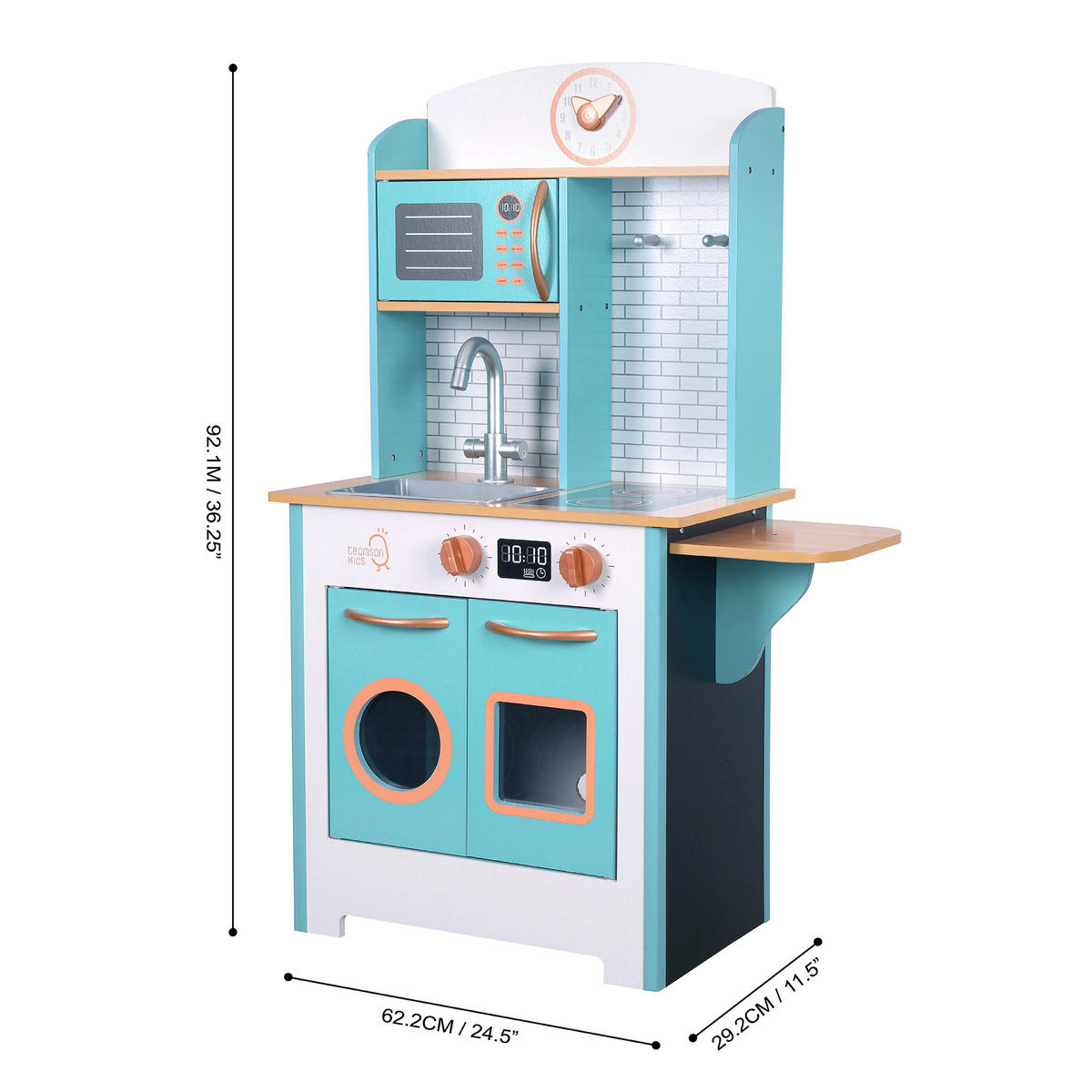 KINDERKÜCHE aus Holz, 92 cm - Multicolor, Holz (62.2/29.2/92.1cm) - Teamson Kids