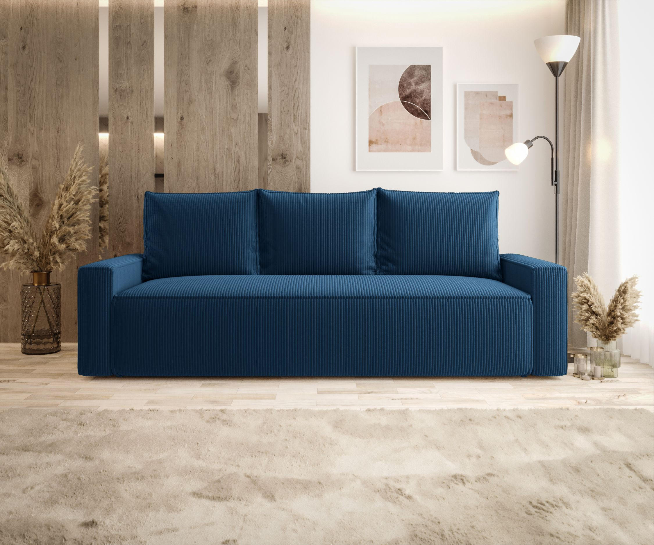 SOFA mit Schlaffunktion SAVIO Poso 05 - Dunkelblau, Textil (232/90/90cm) - Bedante