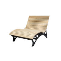 WELLENHOLZLIEGE TAIGA - 120 cm - Naturfarben, Holz (120/114/157cm) - Home Deluxe