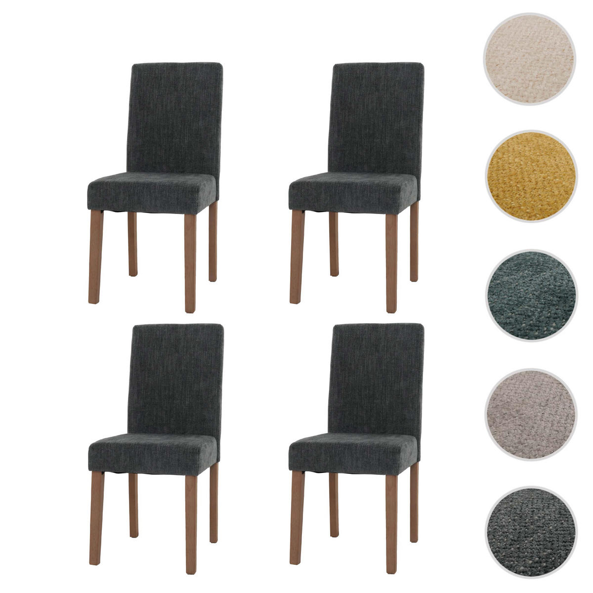 ESSZIMMERSTUHL Grau 4er-Set - Grau, Textil (42/90/50cm) - MCW
