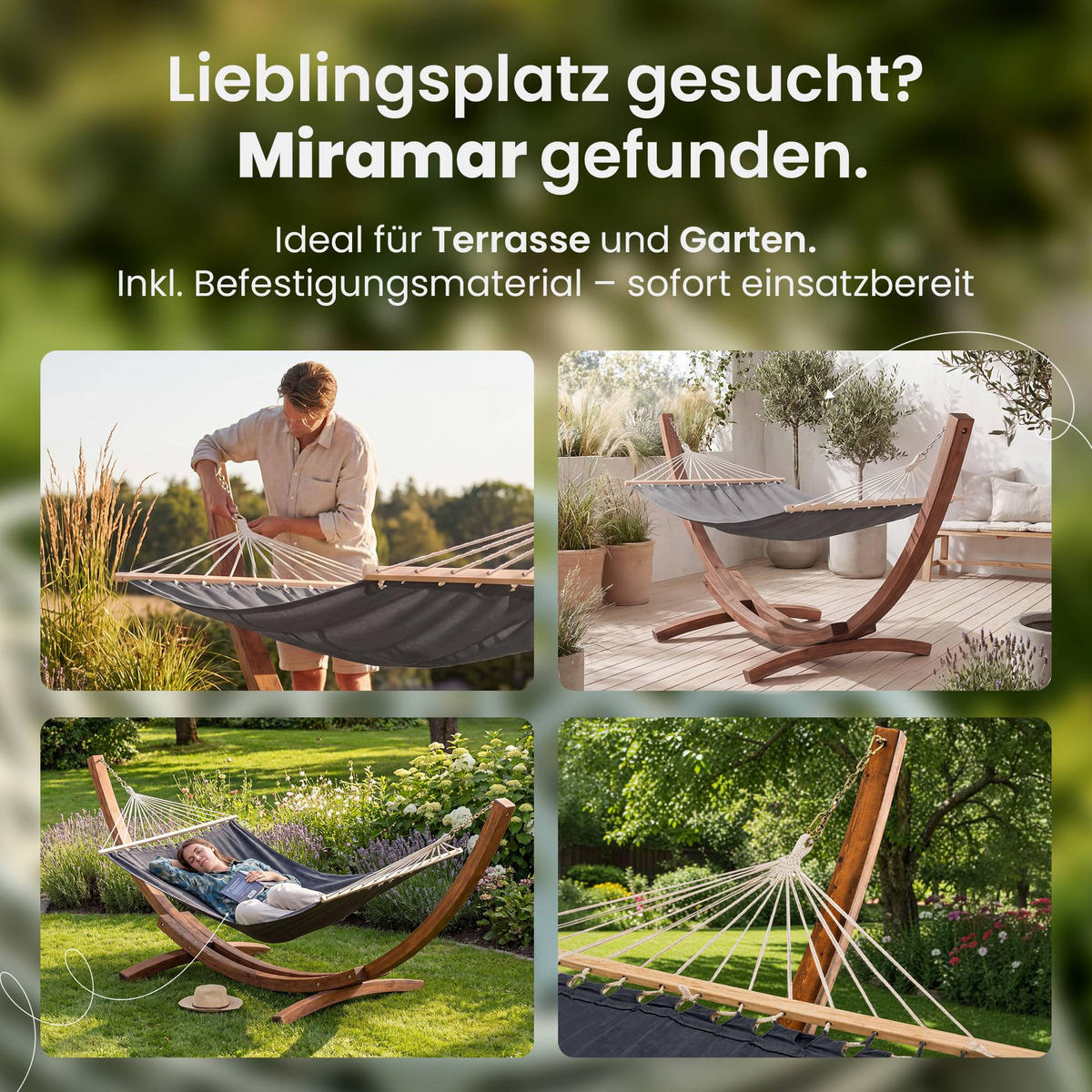 HÄNGEMATTE Stoff Grau - Grau, Textil (120/107/400cm) - CLP