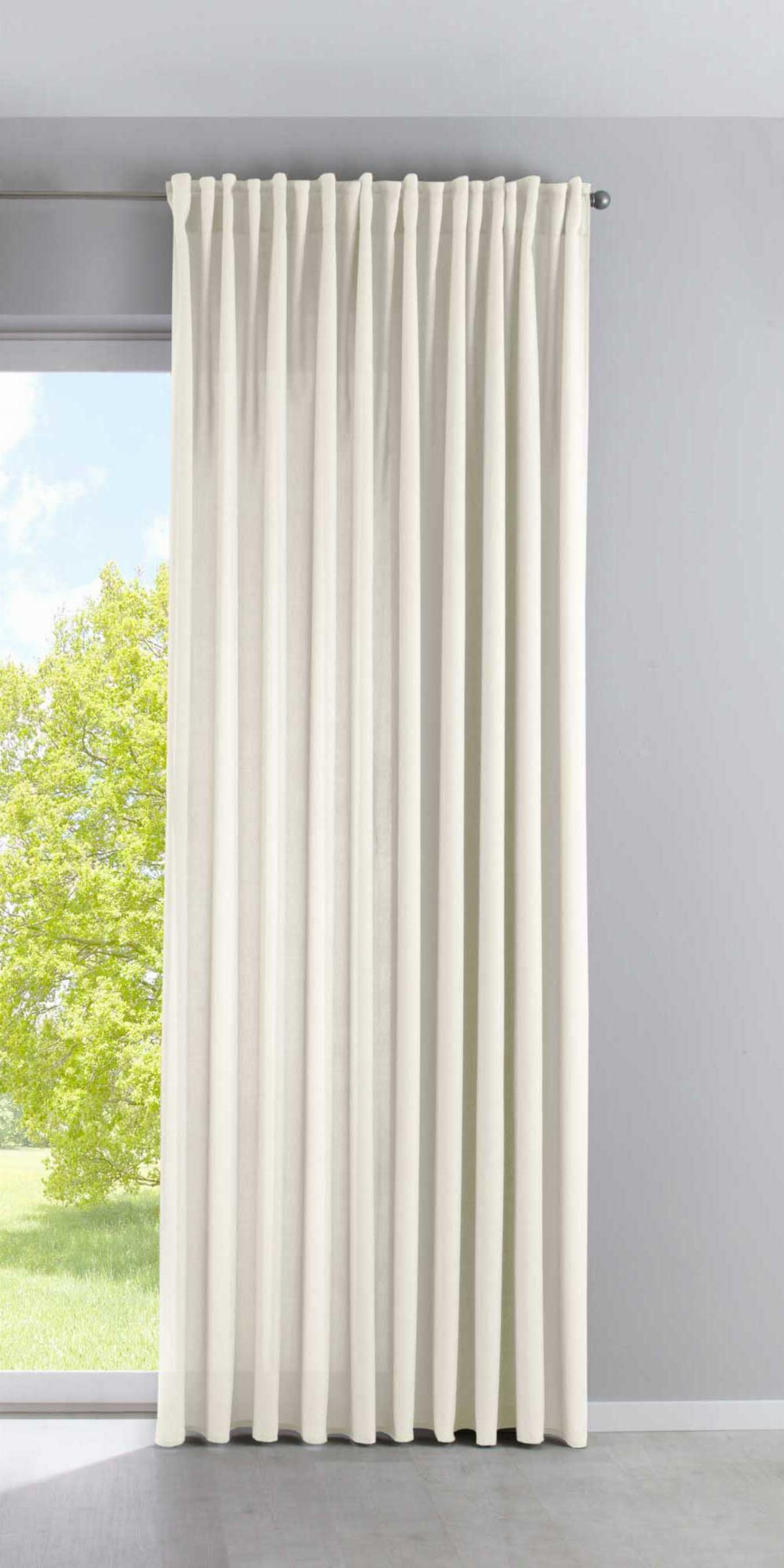 SCHLAUFENGARDINE »Palermo« HxB 250x300 cm Creme - Creme, Textil (300/250cm) - Gardinenbox