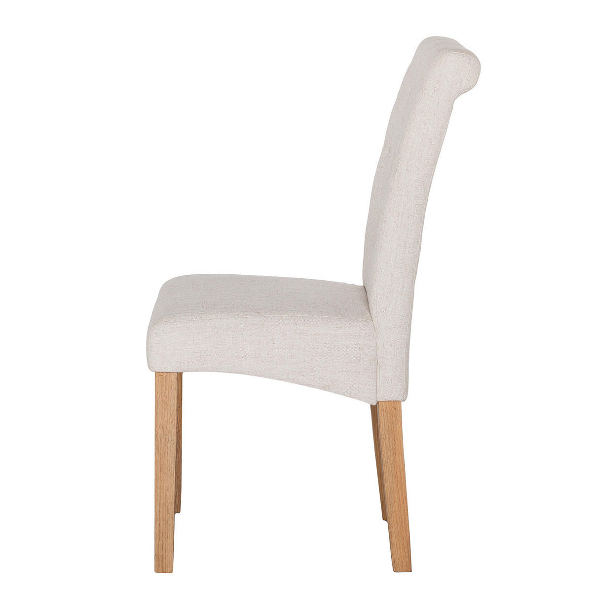 POLSTERSTUHL - Webstoff / Massivholz - Creme, Holz/Textil (45/95/60cm) - home24