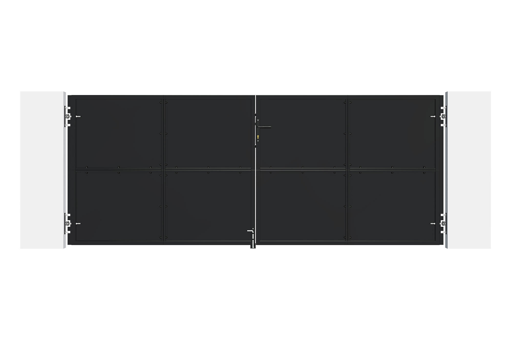 Casanoov Doppelflügeltor Schwarz 343x140 cm