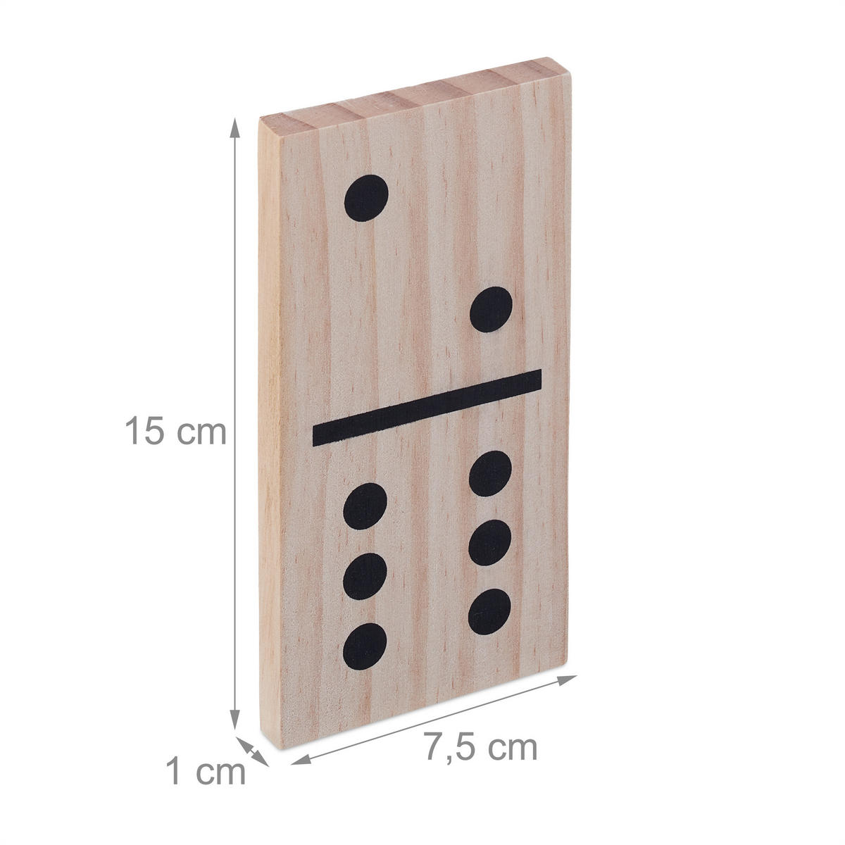XXL-DOMINO - Hellbraun, Holz/Textil (7.5/1cm) - Relaxdays