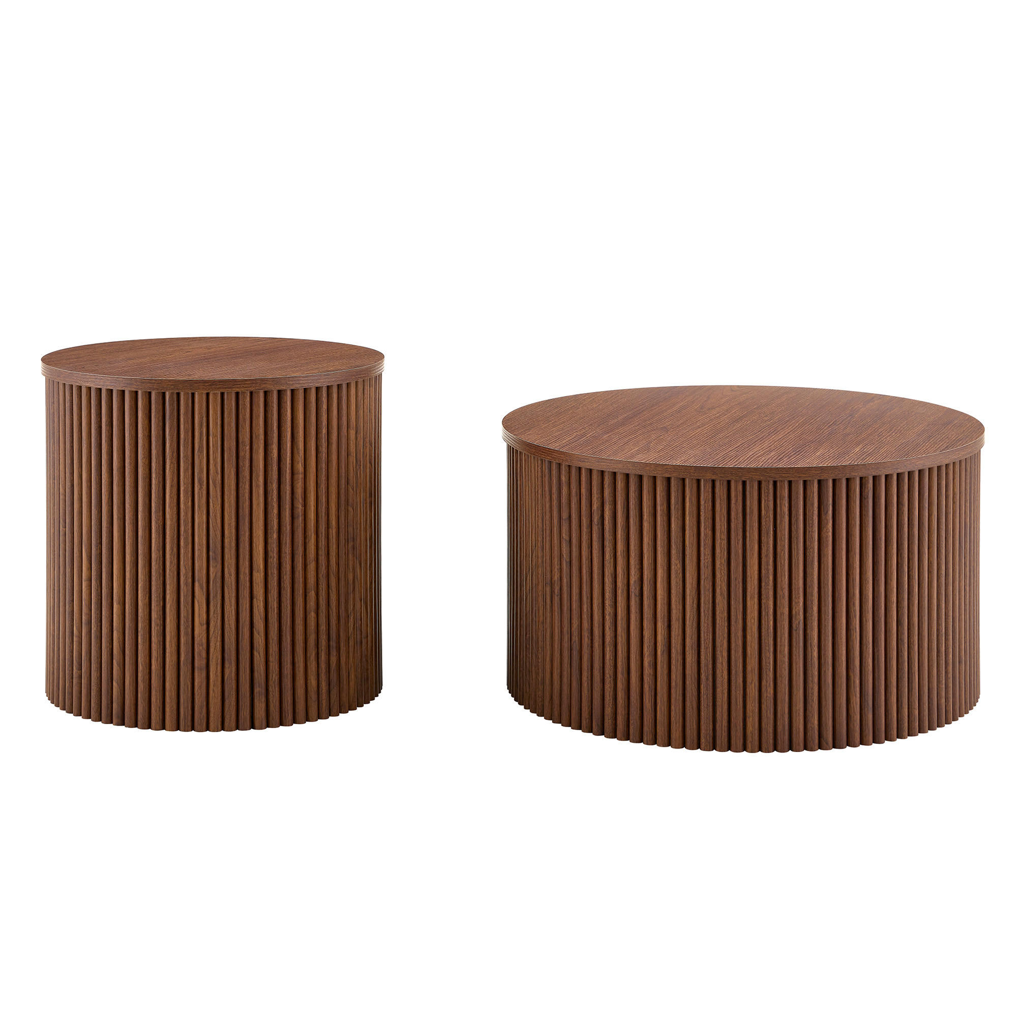 BEISTELLTISCH-SET Walnuss 2er-Set - Walnussfarben, Holzwerkstoff (65/65/40cm) - PANGIVO