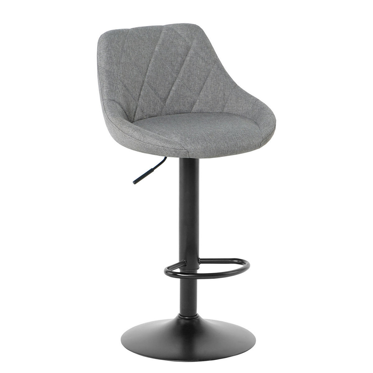 BARSTUHL - 2er-Set - Leinen / Eisen - Grau, Textil/Metall (46/83/49cm) - home24