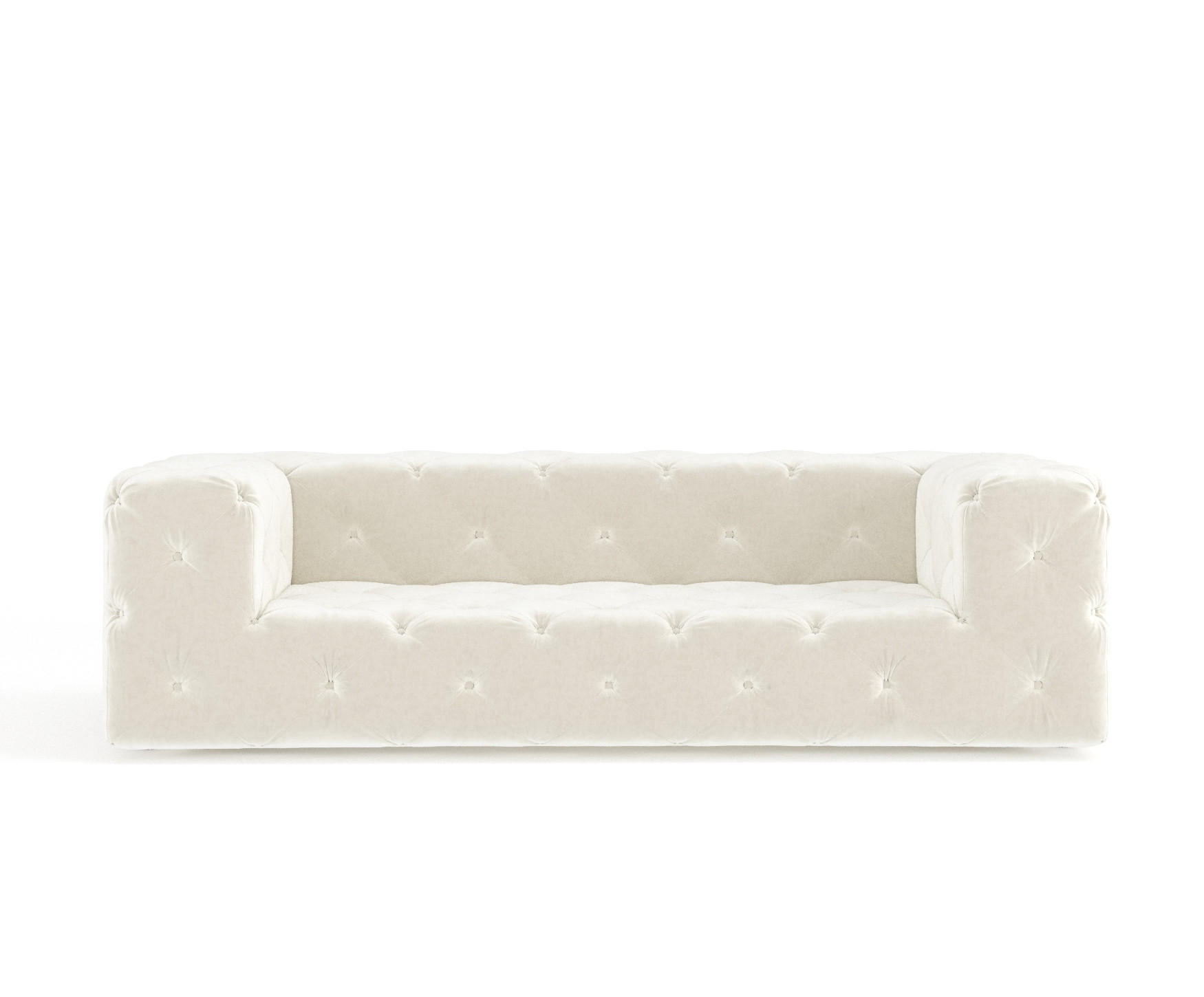 3-SITZER-SOFA Cosimo Creme Samtstoff - Creme/Schwarz, Holz/Holzwerkstoff (230/71/100cm) - Maison de Reve
