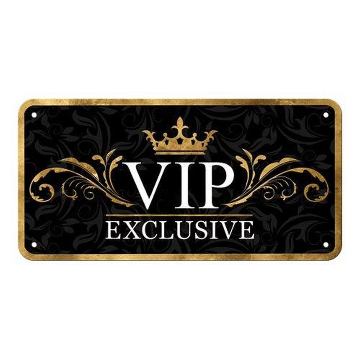 HÄNGESCHILD 10/20 cm Achtung VIP Exclusive - Multicolor, Metall (20/10/0.2cm) - Nostalgic-Art