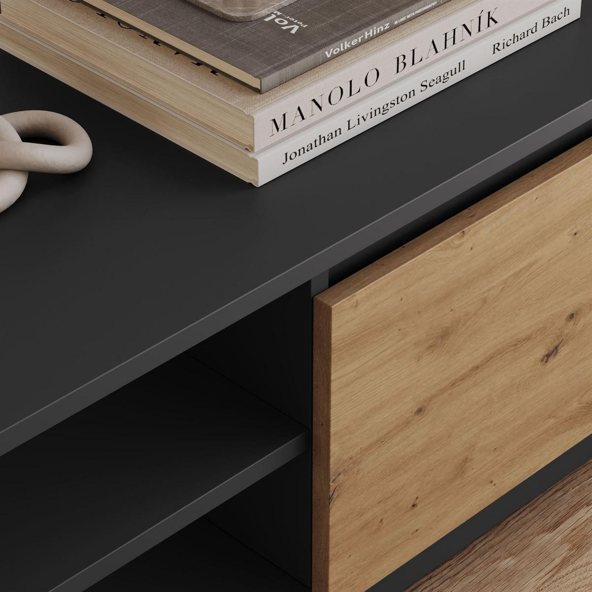 LOWBOARD HANA 140 cm Artisan Eiche / Anthrazit - Eiche Artisan, Holzwerkstoff (140/36/40cm) - Lookway