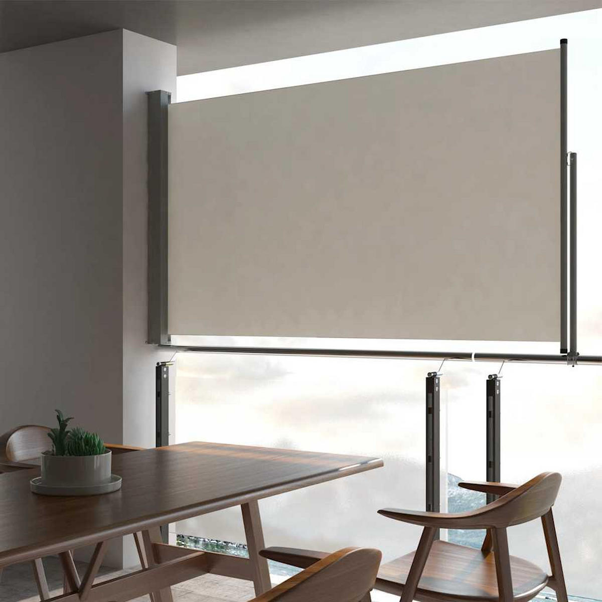 AUSZIEHBARE Seitenmarkise 140x300 cm Creme - Creme, Textil (300/140/300cm) - furnicato