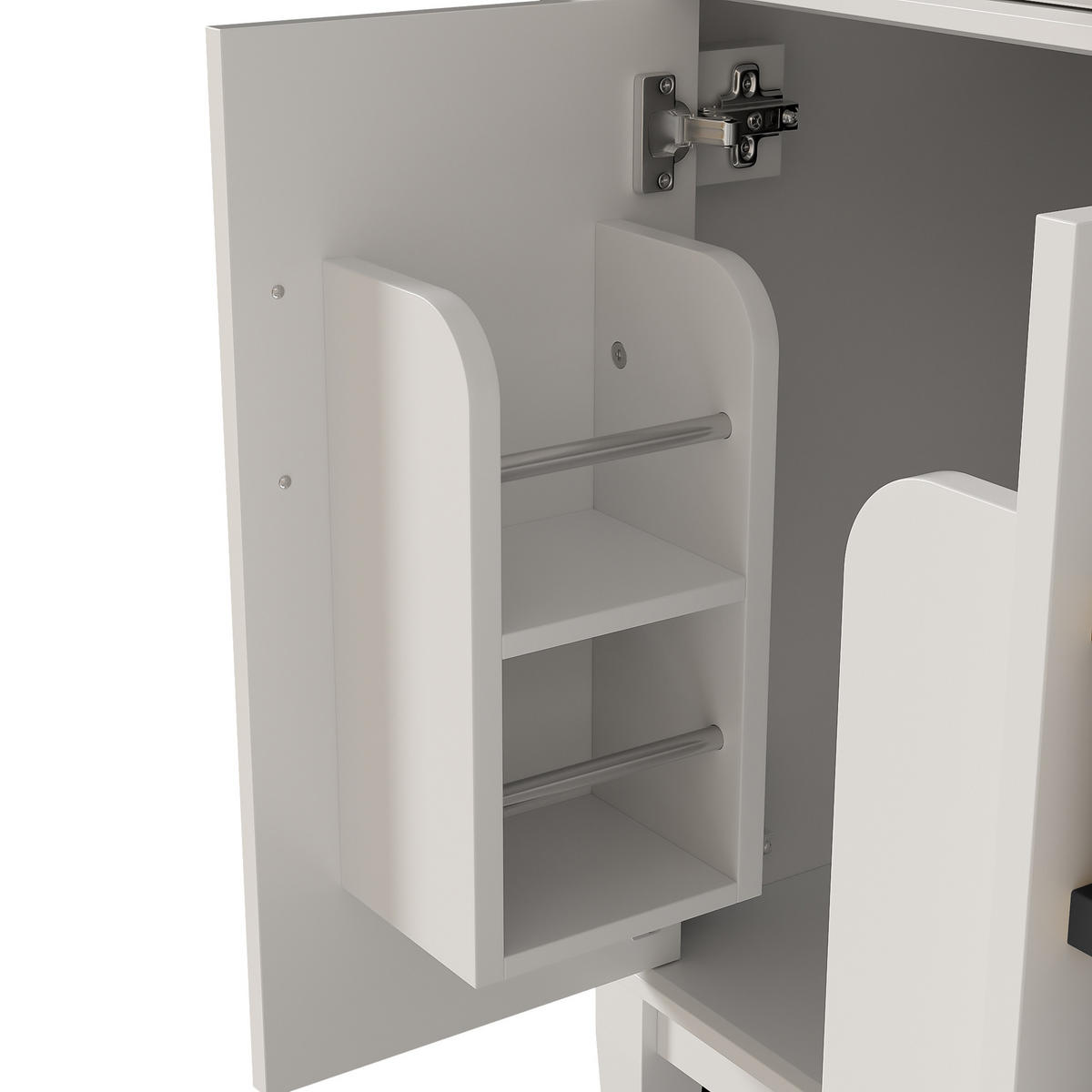 WASCHTISCHKOMBI 90x46x87 cm Weiß aus Keramik & Spanplatte mit geräuschlosen Schubladen - Weiß, Holzwerkstoff (90/87/46cm) - Modfu