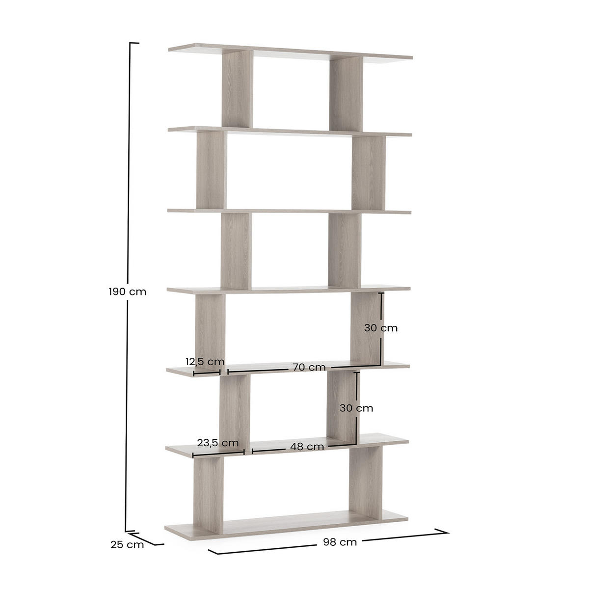 REGAL Osaka 6 fächern Eichenfarbe - Honigeiche, Holzwerkstoff (98/191/25cm) - VS Venta-stock