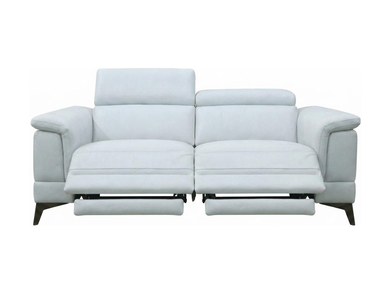 3-SITZER Sofa Planet Echtleder mit 2 x Relaxfunktion Weiß - Weiß, Leder/Metall (200/80/110cm)