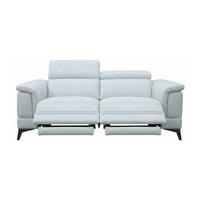 3-SITZER Sofa Planet Echtleder mit 2 x Relaxfunktion Weiß - Weiß, Leder/Metall (200/80/110cm)