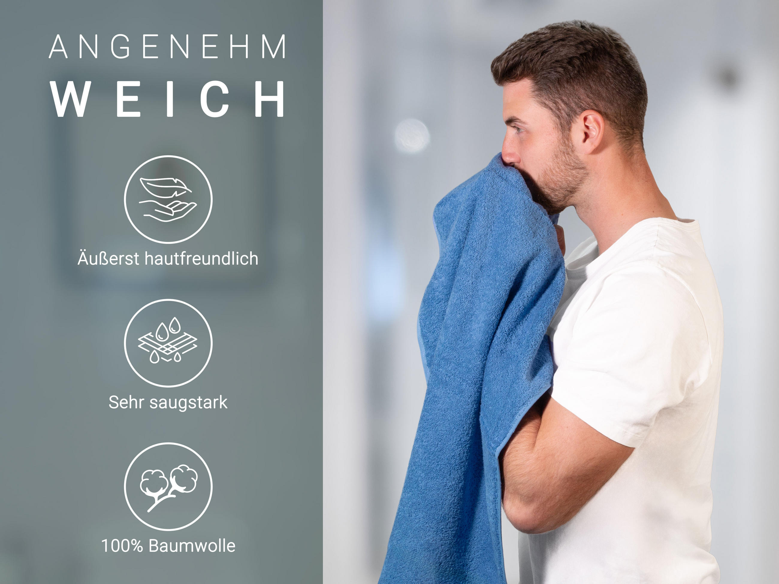 HANDTÜCHER, 6er-Set, 50x100 cm, 100% Baumwolle, Blau - Dunkelblau, Textil (50/100cm) - Zollner