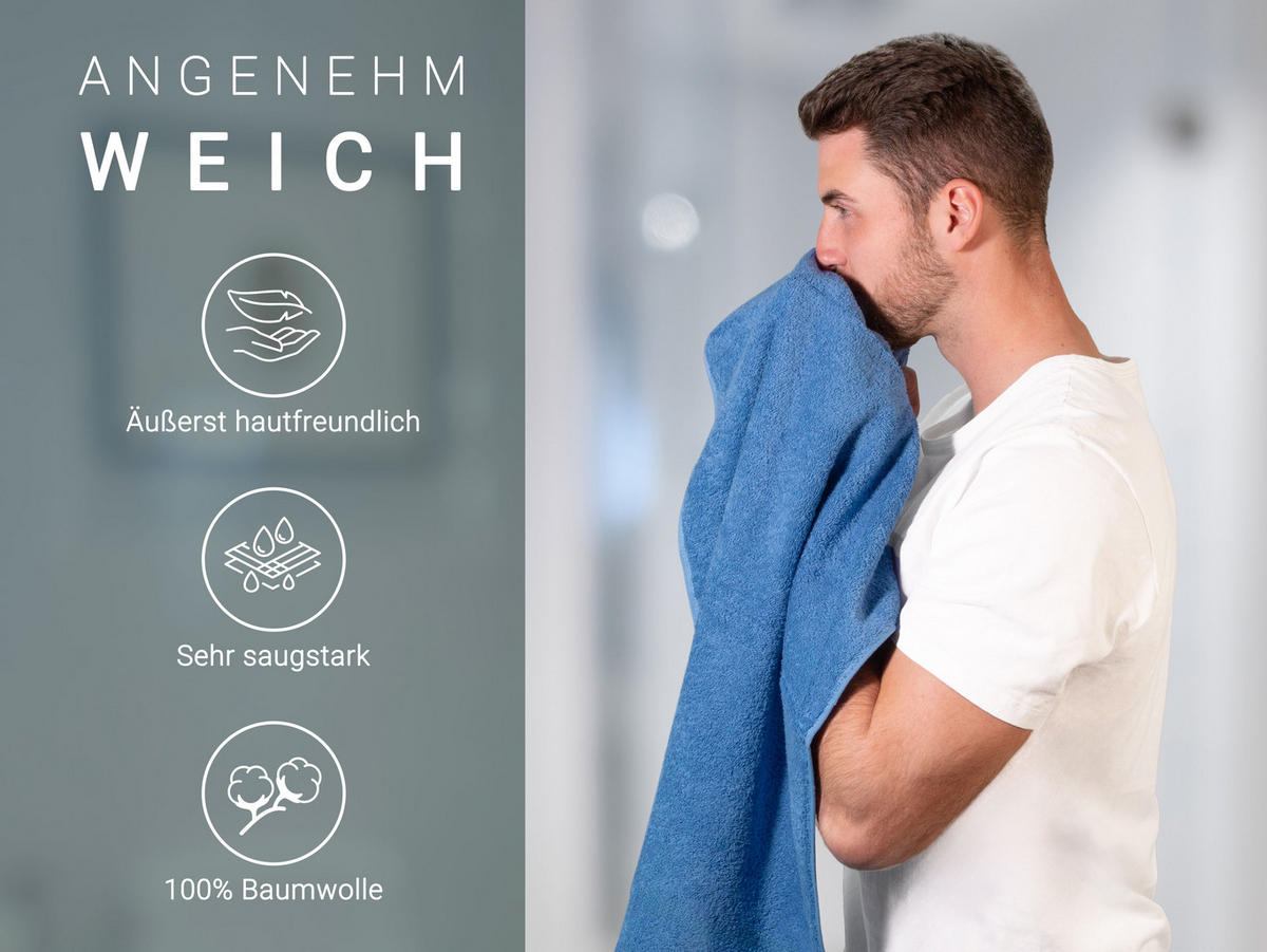 HANDTÜCHER, 6er-Set, 50x100 cm, 100% Baumwolle, Blau - Dunkelblau, Textil (50/100cm) - Zollner