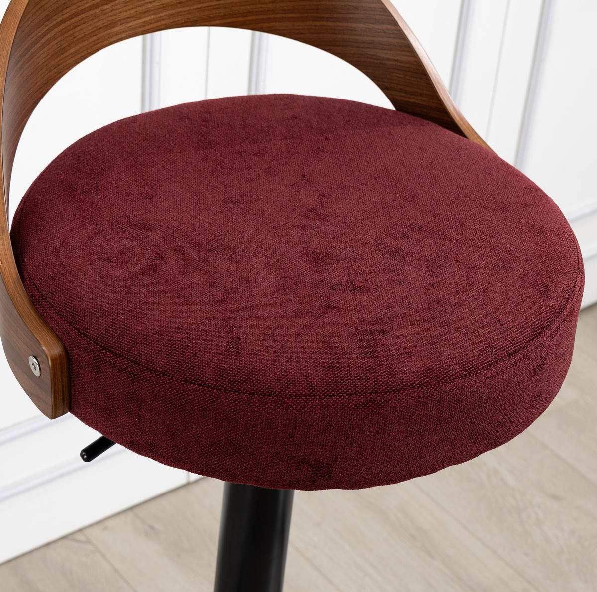 BARHOCKER 2er-Set, 360° drehbar, höhenverstellbar, Weinrot - Weinrot, Metall (42/77/42.5cm) - MIVRAY