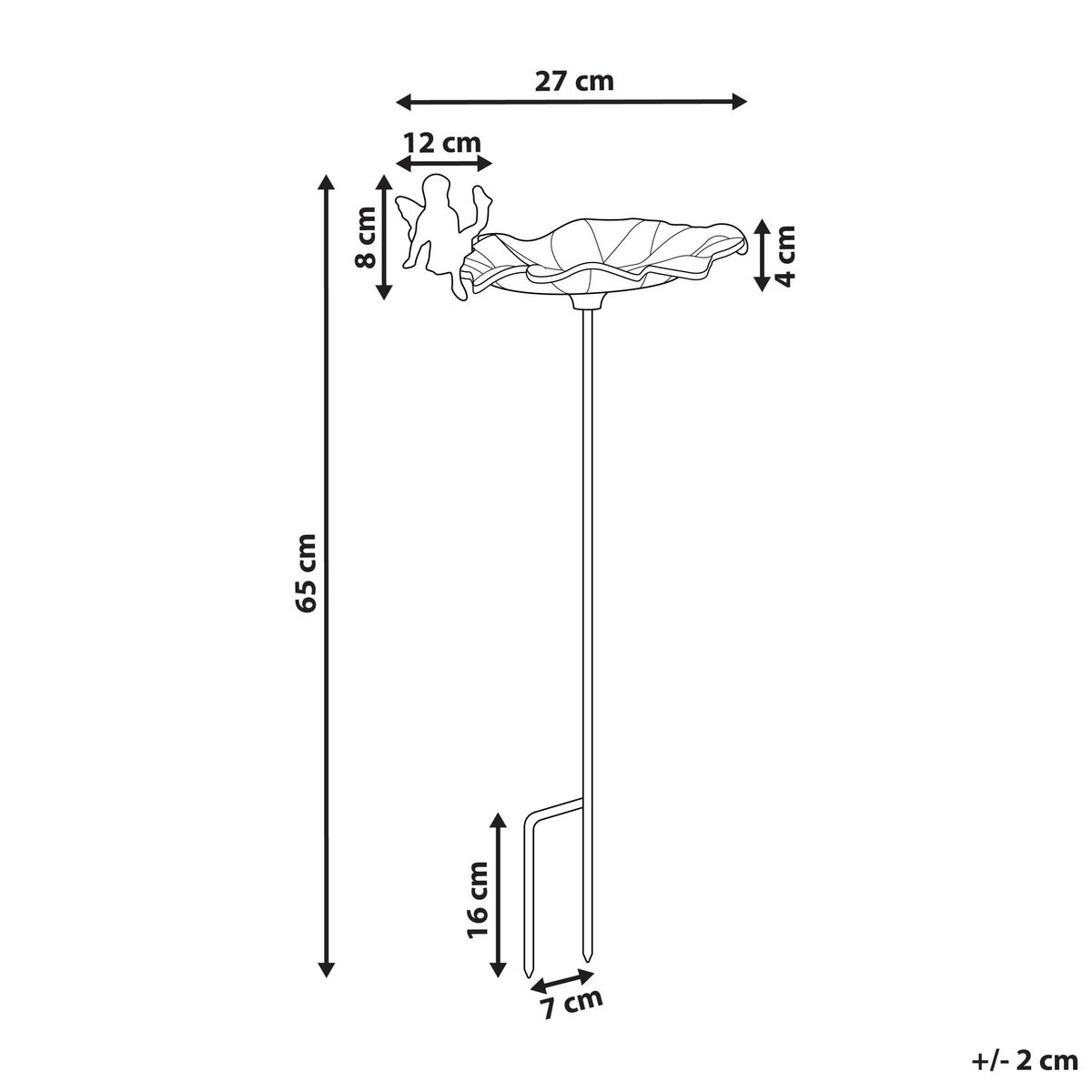 GARTEN-VOGELTRÄNKE Braun Magpie - Braun, Metall (27/65/27cm) - Beliani