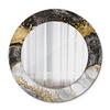 SPIEGEL Ø50 cm Rund mit Aufdruck - Goldfarben, Glas (50/50/0.4cm) - TULUP