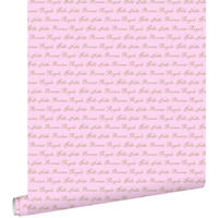 TAPETE Prinzessinnen Wörter 53 cm x 10.05 m - Pink, Papier (53/0.1cm) - ESTAhome
