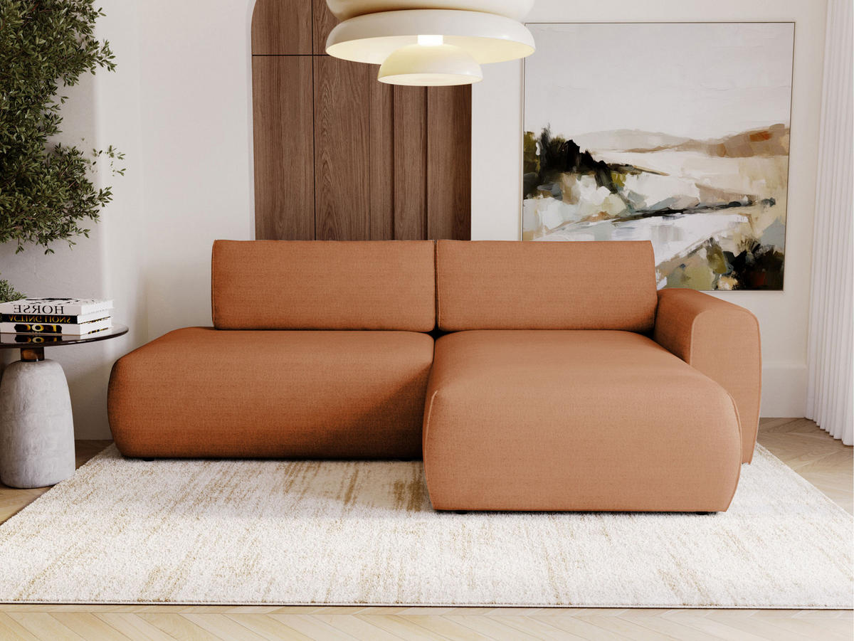 ECKSOFA Mila - Schwarz/Bronzefarben, Holzwerkstoff/Kunststoff (164/264cm) - MIRJAN24