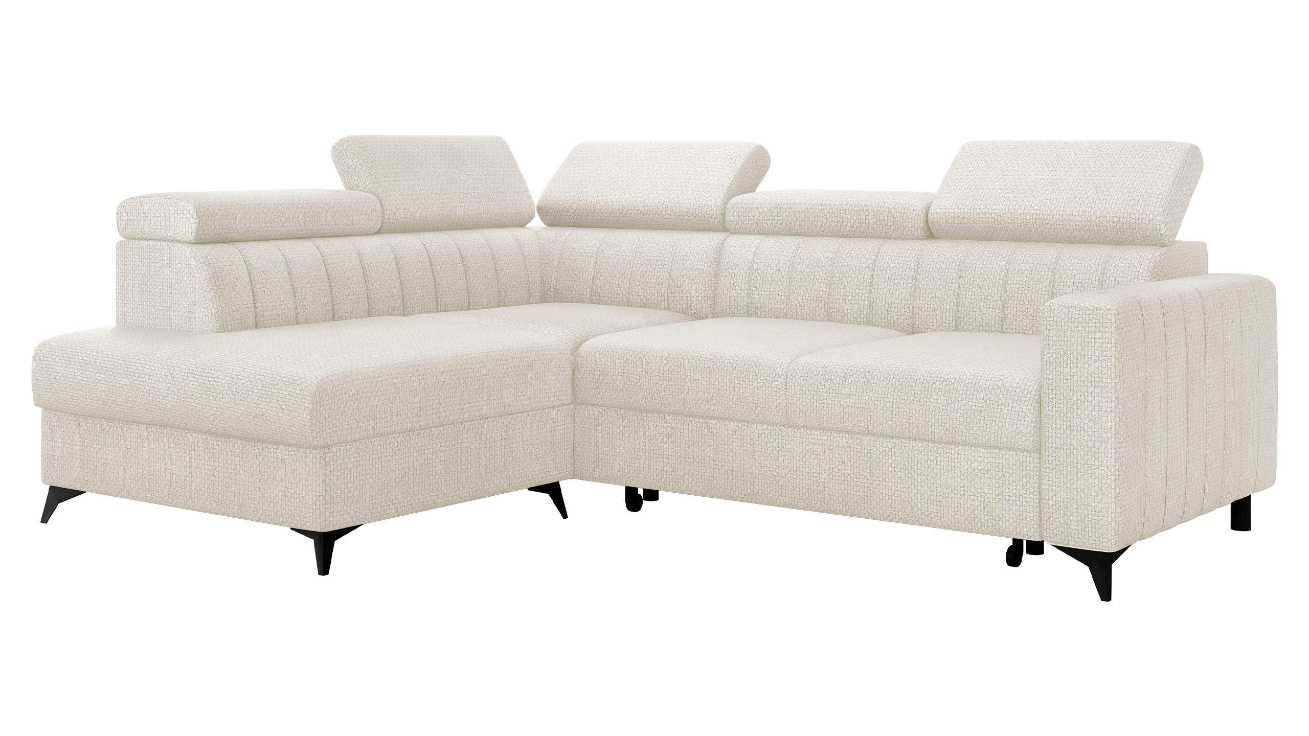 ECKSOFA Milano 2RRLXP, Seite: Links LXP+R+2R - Creme, Holz/Textil (249/195cm) - MIRJAN24